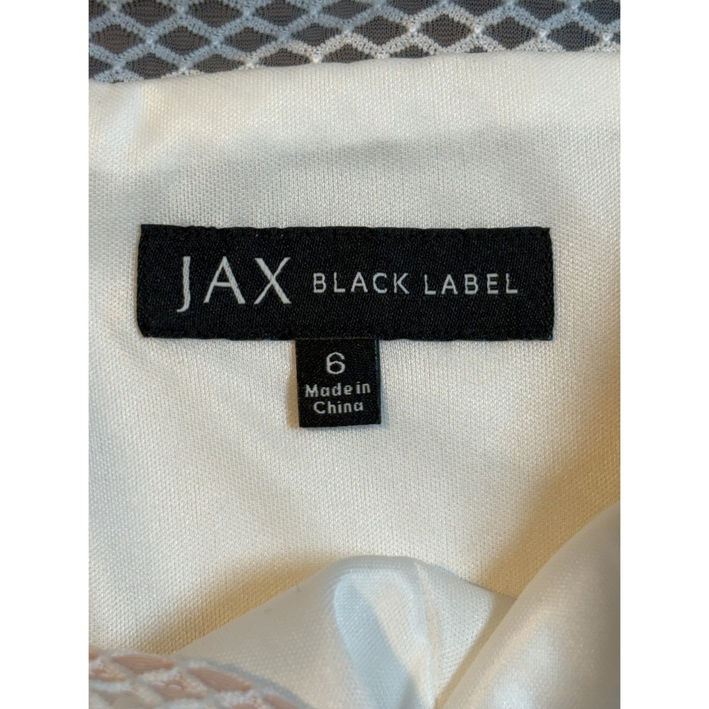 JAX BLACK LABEL Dress White Blush Mesh Illusion Sheath Midi Cocktail Size 6 NWT‎ - Picture 9 of 12